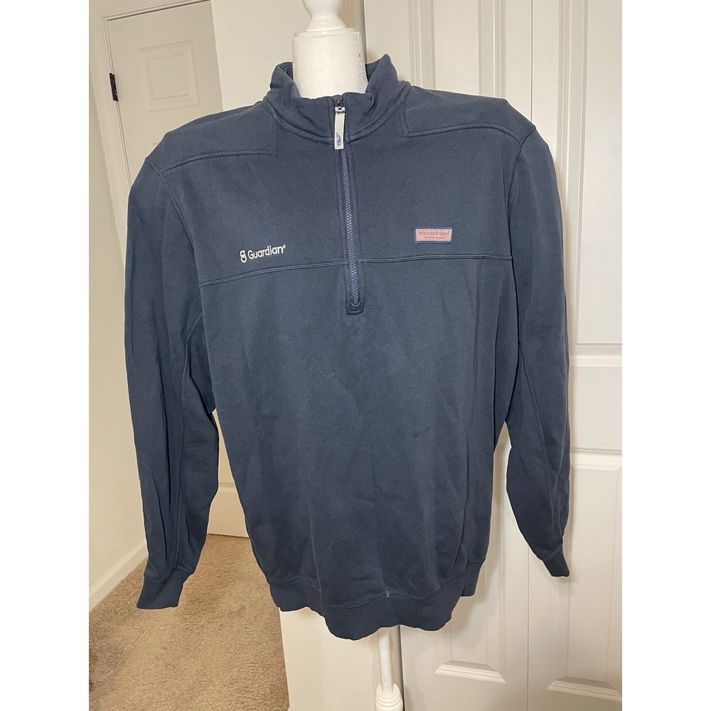 Vineyard Vines by Shep & Ian 1/4 Zip Sweater Men's XL Long Sleeve Logo Navy